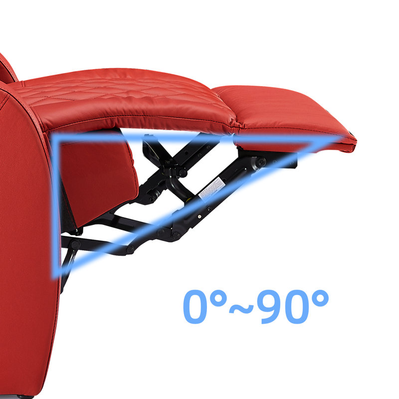 Latitude Run® Leather Power Reclining Home Theater Seat With Cup Holder